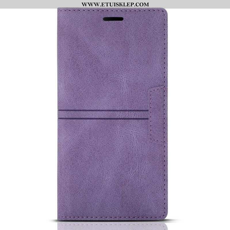 Etui Na Telefon do iPhone 13 Mini Etui Folio Stylowe Skórzane Przeszycia Magnetyczne Zapięcie